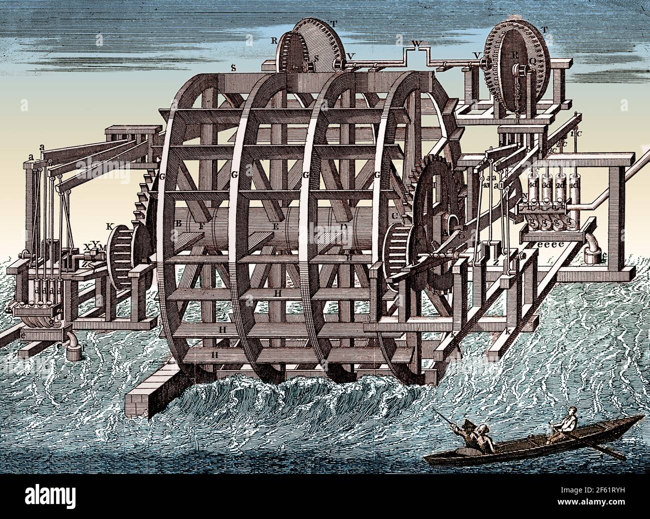 London Bridge Water Wheel Stockfoto