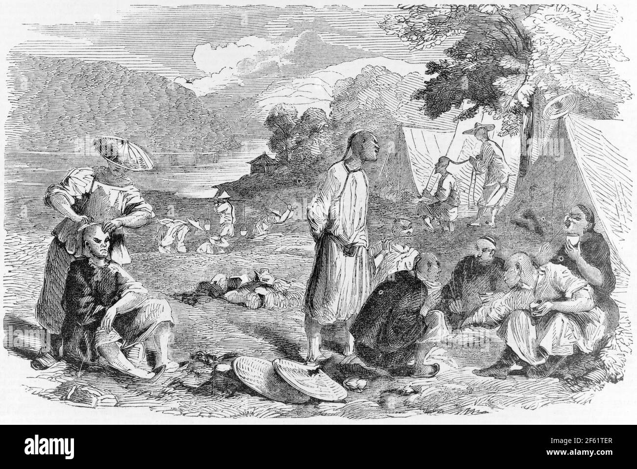 Chinesische Goldminer, Kalifornien, 1857 Stockfoto