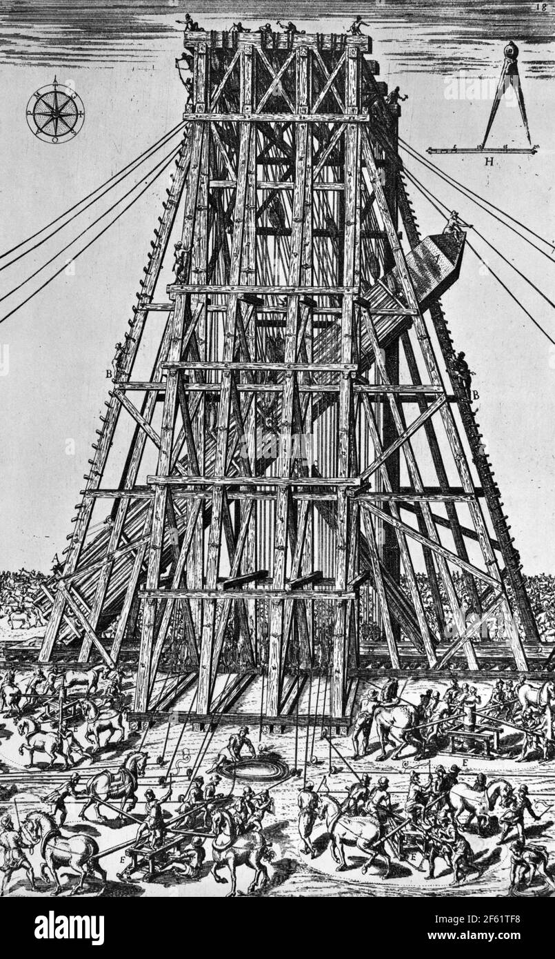 Umzug des Vatikanischen Obelisken, 1586 Stockfoto