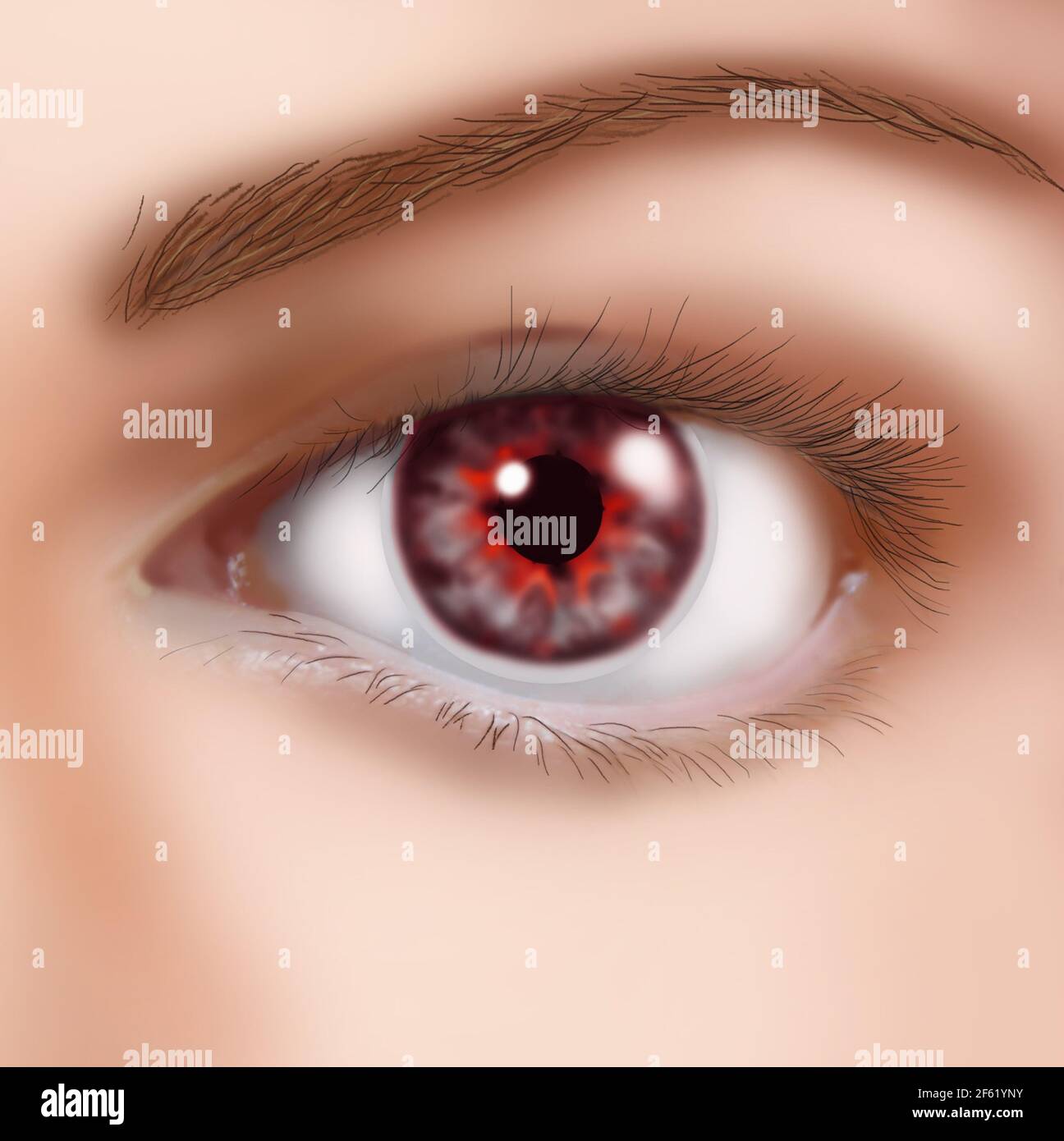 Farbige Kontaktlinsen Stockfoto