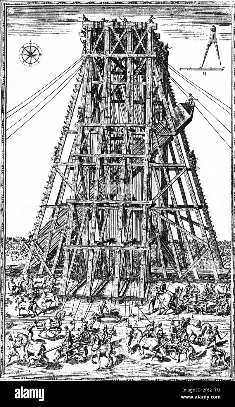 Umzug des Vatikanischen Obelisken, 1586 Stockfoto