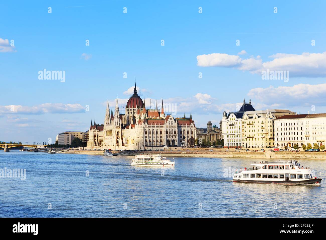 Ungarn. Budapest. Blick auf die Donau und das ungarische parlament Stockfoto