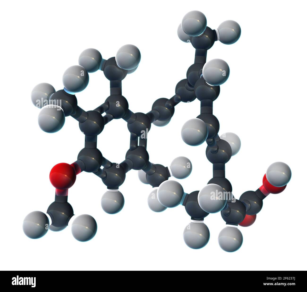 Acitretin, Molekulares Modell Stockfoto