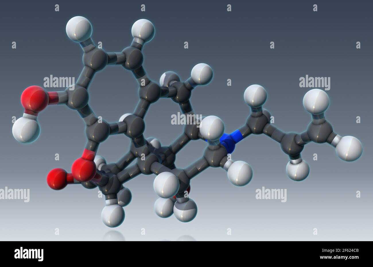 Naloxon, molekulares Modell Stockfoto