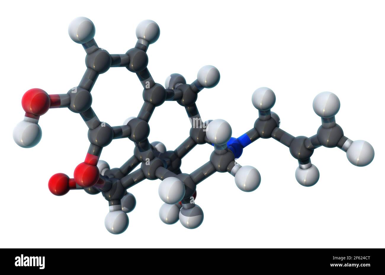 Naloxon, molekulares Modell Stockfoto