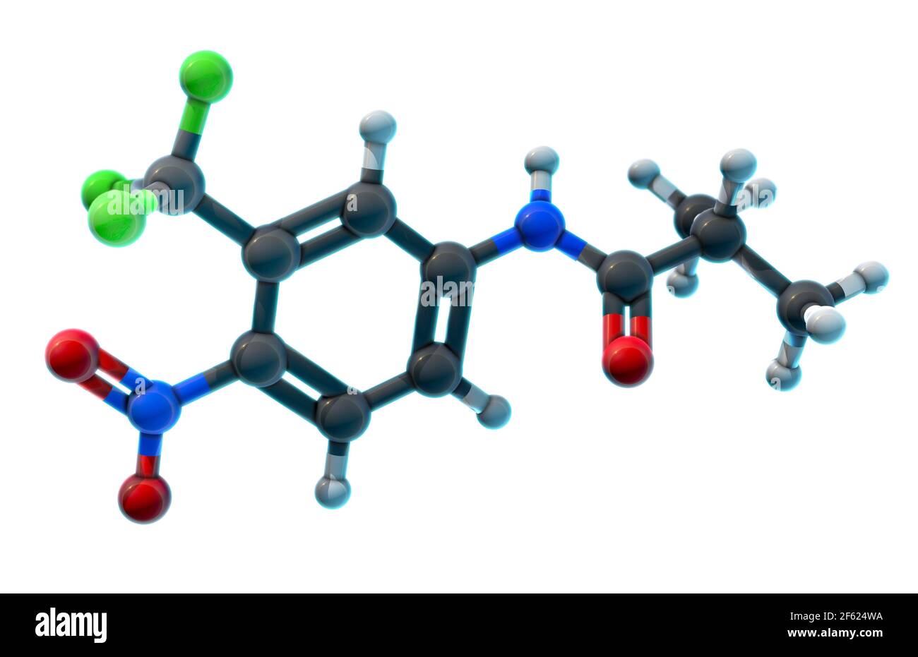 Flutamid, Molekulares Modell Stockfoto