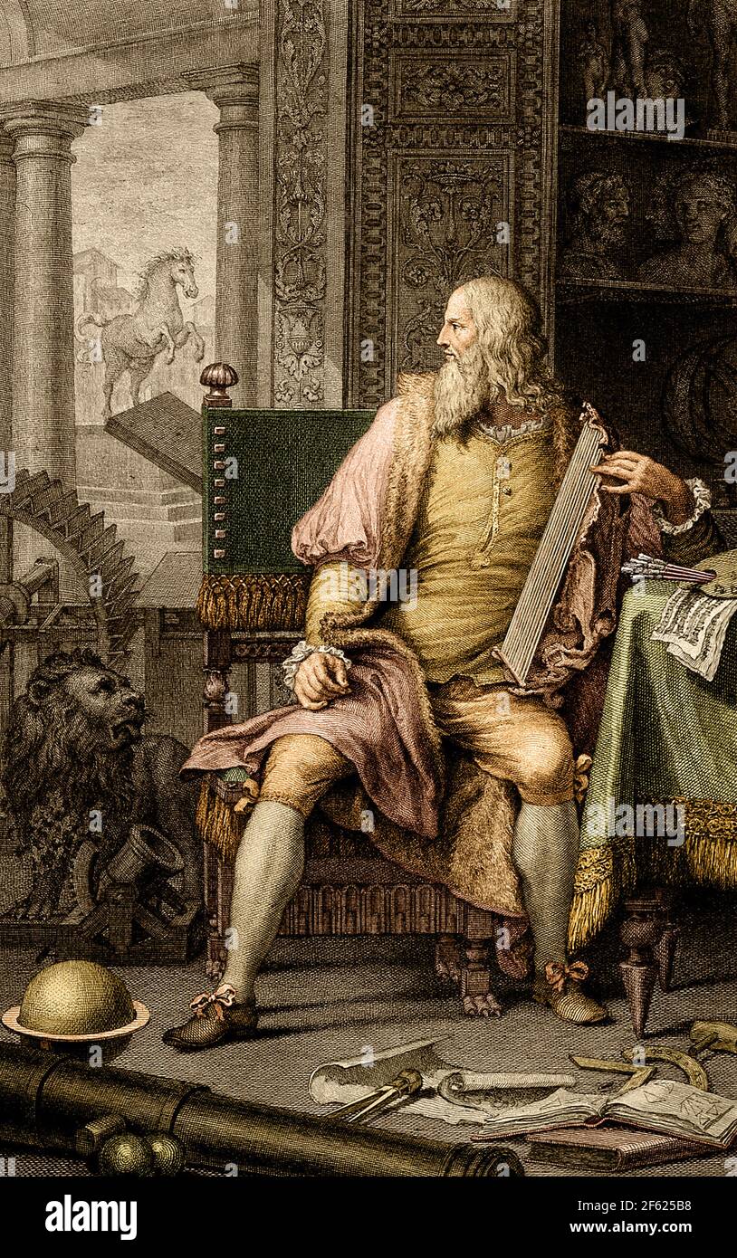 Leonardo da Vinci, italienisches Universalgenie Stockfoto