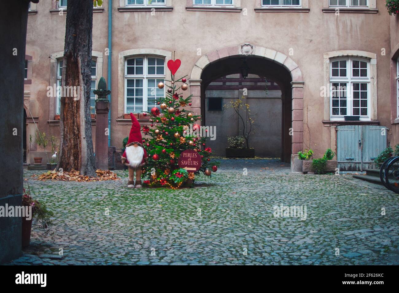 Traditionelle weihnachtsdekoration in Elsass Stockfoto