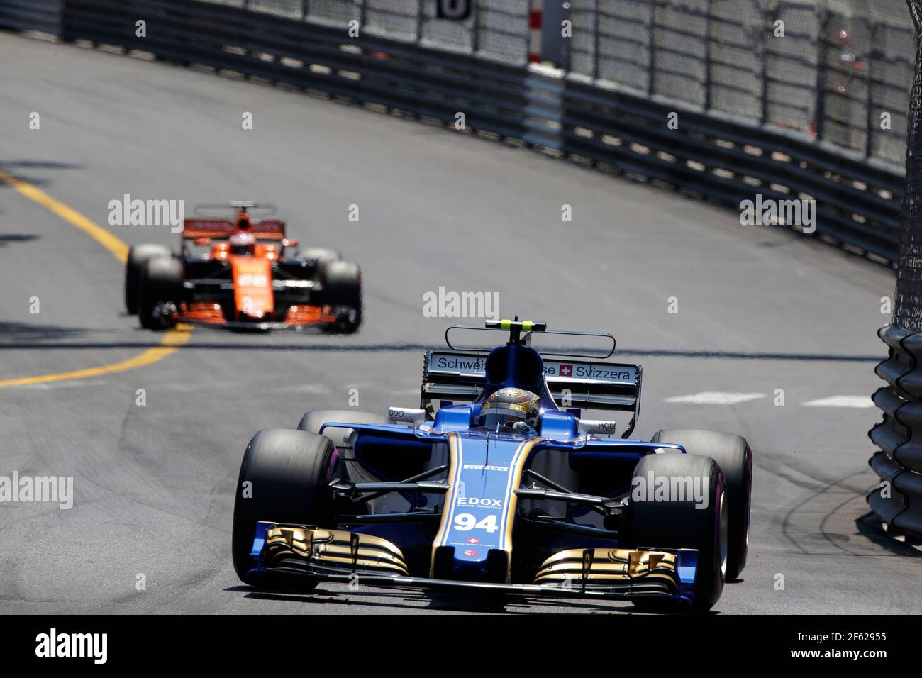 WEHRLEIN Pascal (ger) Reservefahrer Mercedes W08 Hybrid EQ Power+ Team Mercedes GP Aktion während der Formel 1 Weltmeisterschaft 2017, Grand Prix von Monaco ab 28th. Mai in Monte Carlo - Foto Frederic Le Floc'h / DPPI Stockfoto