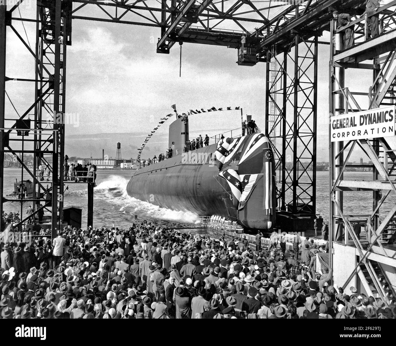 Start der USS Nautilus, 1954 Stockfoto