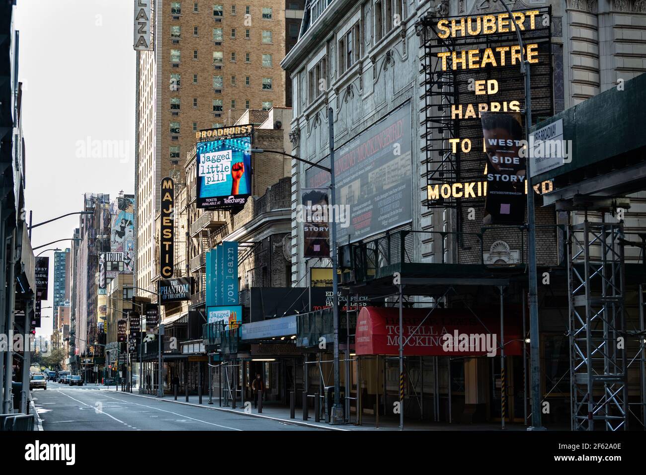 Broadway-Shows während der Pandemie von Covid-19 auf Eis Stockfoto