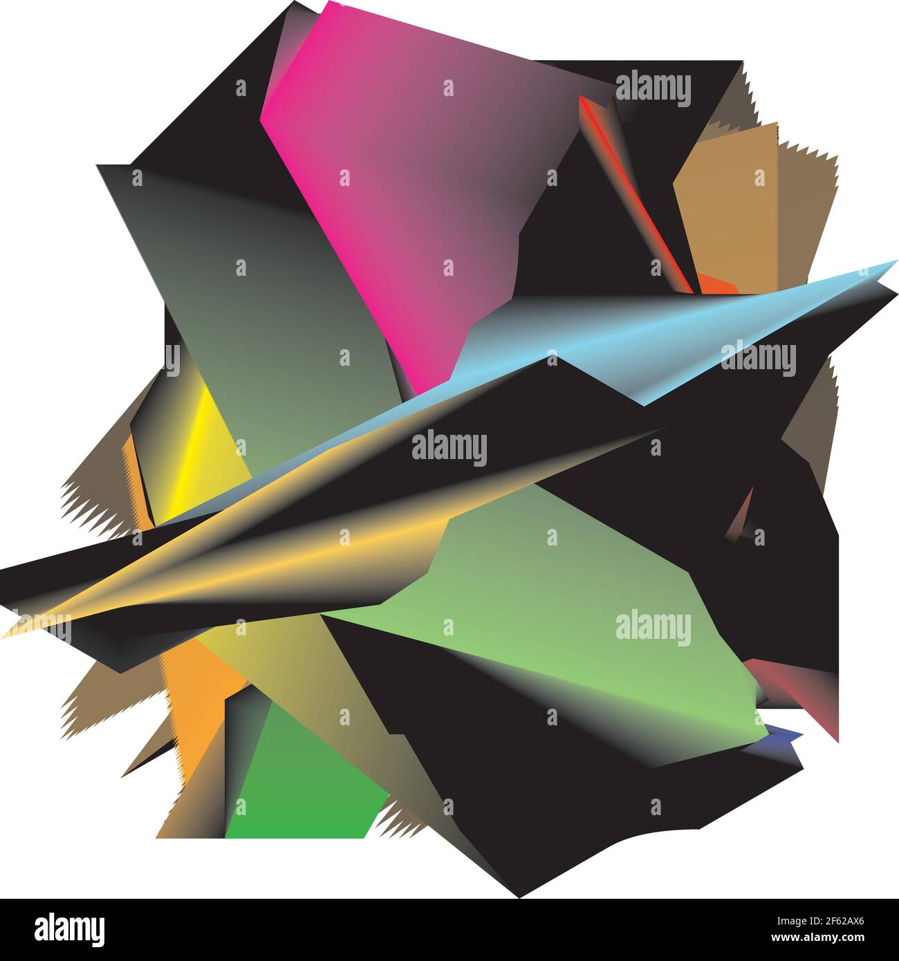 Schwarz-Farbfelder Blended abstrakte Grafik auf transparentem Hintergrund Designer-Schnitt Stock Vektor