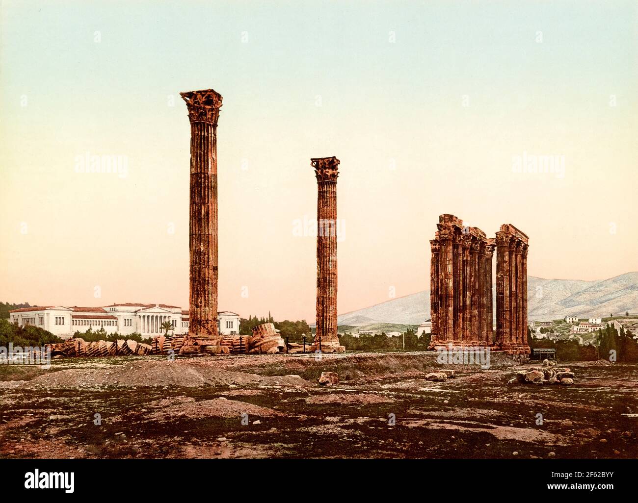 Tempel des Olympischen Zeus, Athen, Griechenland Stockfoto