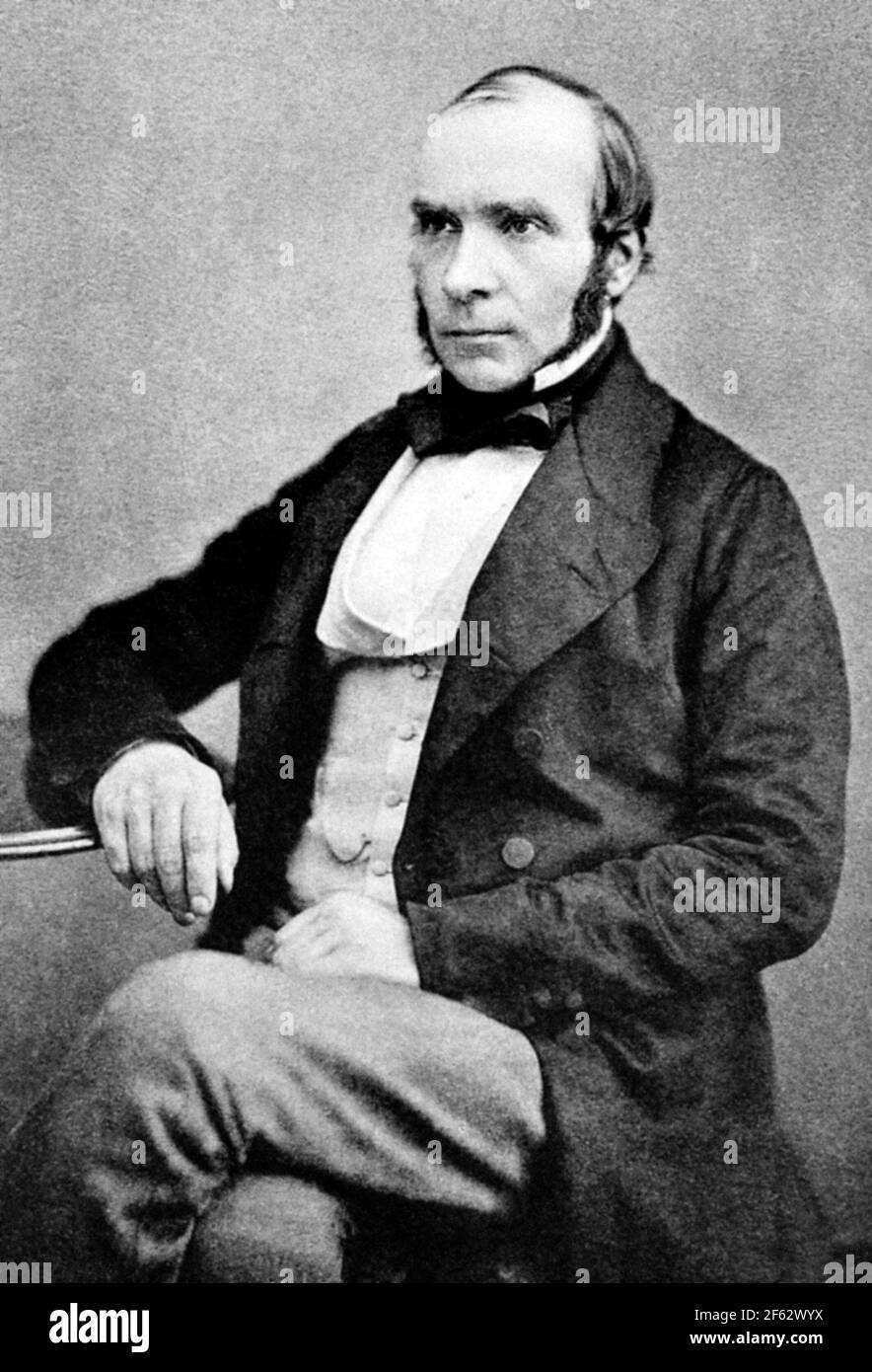 John Snow. Porträt des englischen Arztes und Epidemiologen John Snow (1813-1858),1856. Schnee ist am besten dafür bekannt, die Quelle eines Cholera-Ausbruchs in London im Jahr 1854 zu verfolgen. Stockfoto