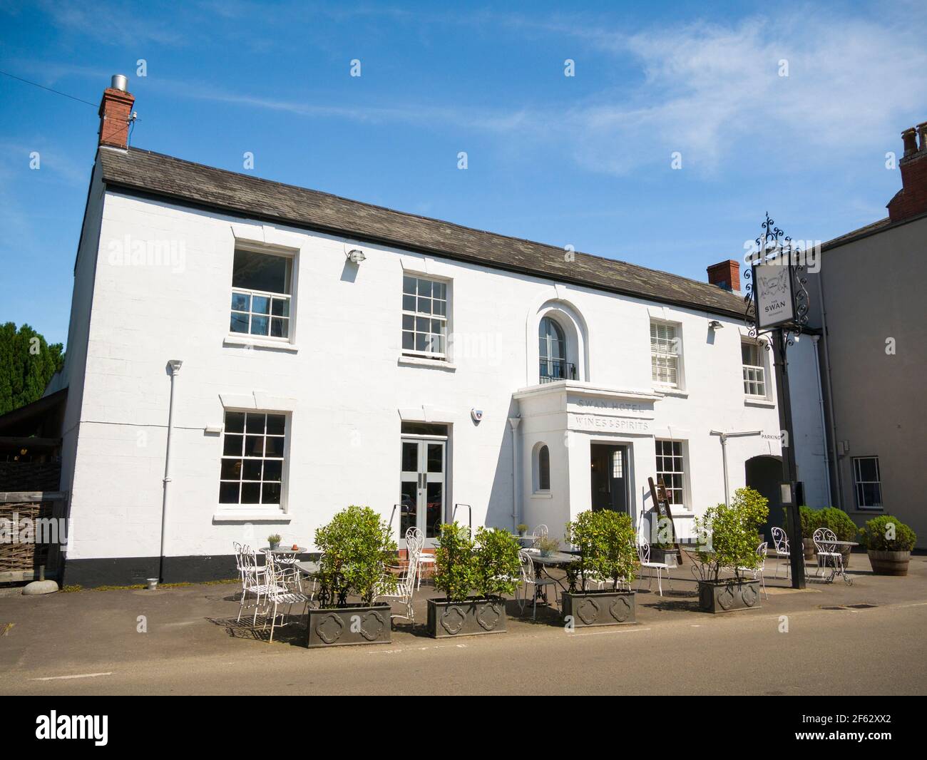 Das Swan Hotel im Dorf Wedmore, Somerset, England. Stockfoto