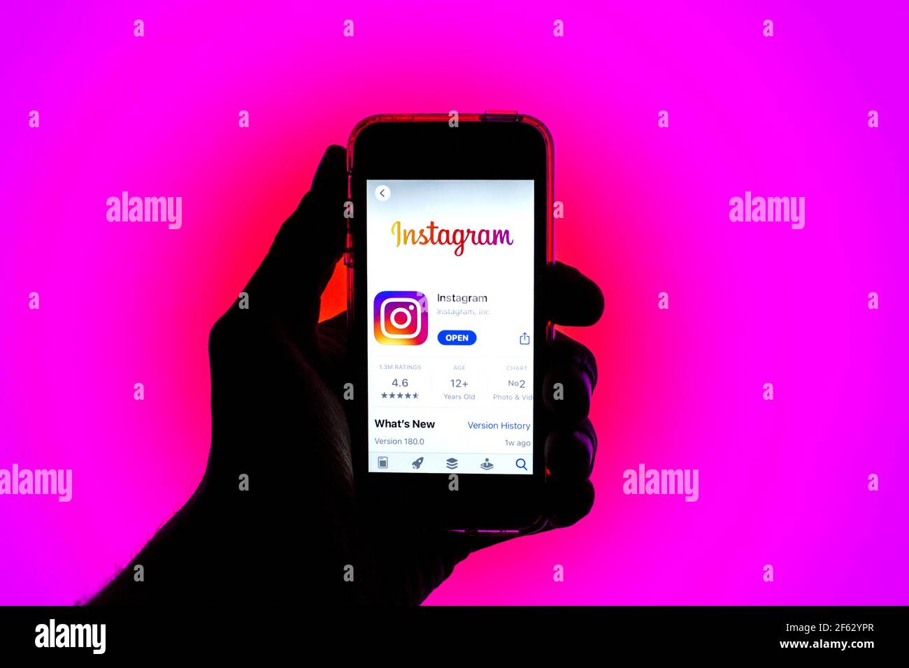 Barcelona, Katalonien, Spanien. März 2021, 29th. In dieser Abbildung wird die Instagram-App im App Store auf einem Smartphone-Bildschirm angezeigt. Quelle: Thiago Prudencio/DAX/ZUMA Wire/Alamy Live News Stockfoto