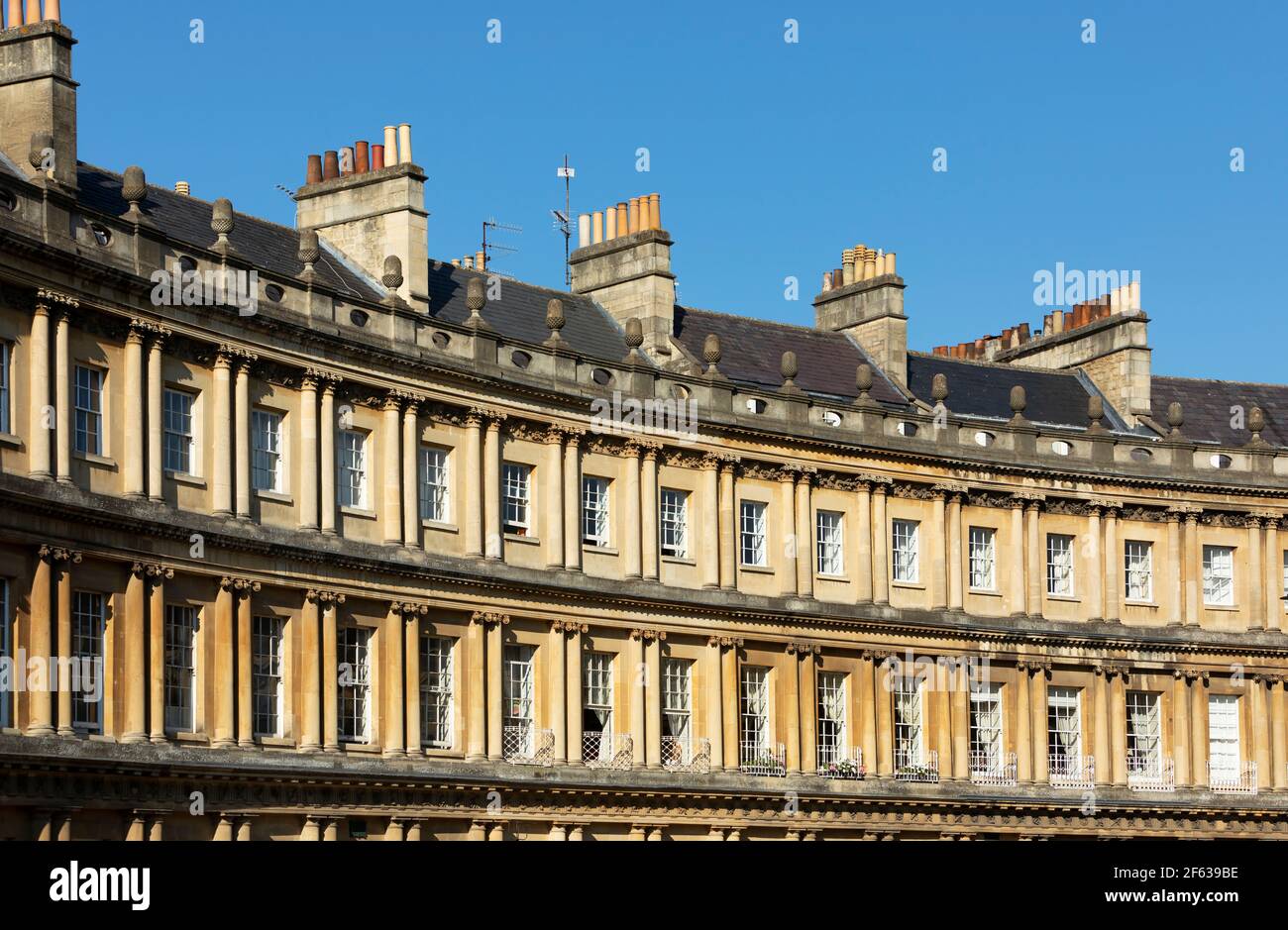 The Royal Crescent, Bath, Somerset, England, Großbritannien, Europa Stockfoto