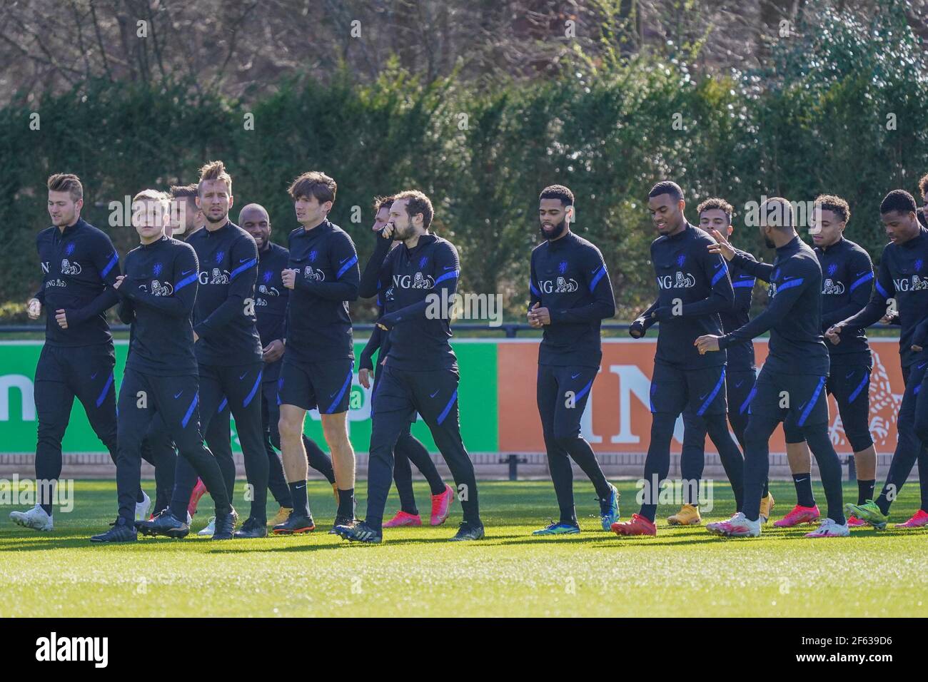 ZEIST, NIEDERLANDE - MÄRZ 29: Matthijs de Ligt von Holland, Donny van de Beek von Holland, Luuk de Jong von Holland, Marten de Roon von Holland, Daley BL Stockfoto