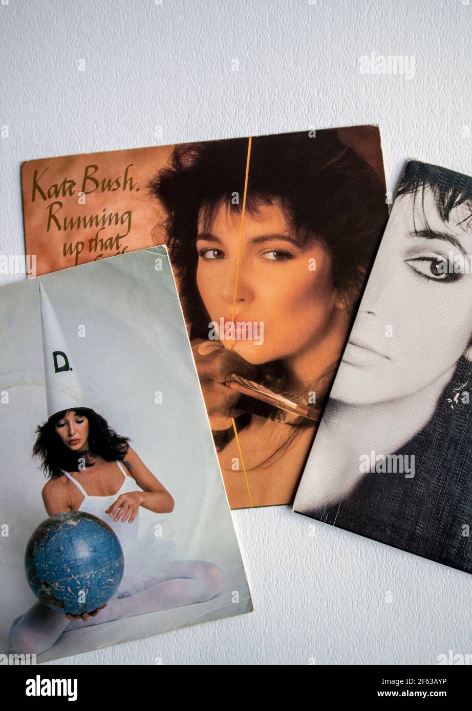 Kate Bush Singles auf Vinyl Stockfoto