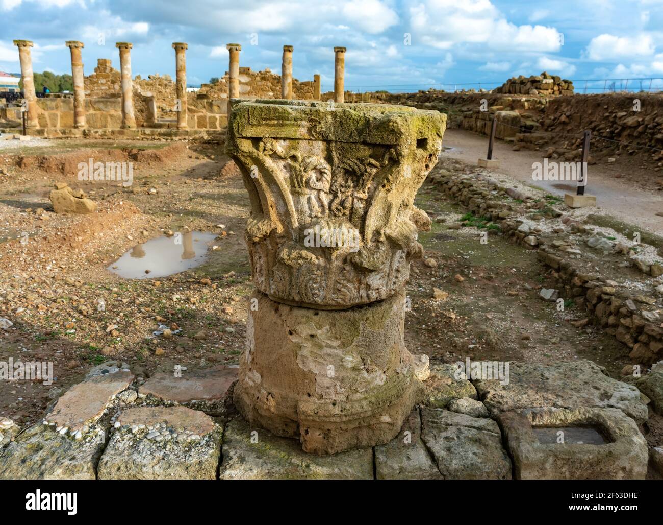 Alte Ruinen in Paphos Archäologischen Park Zypern Stockfoto