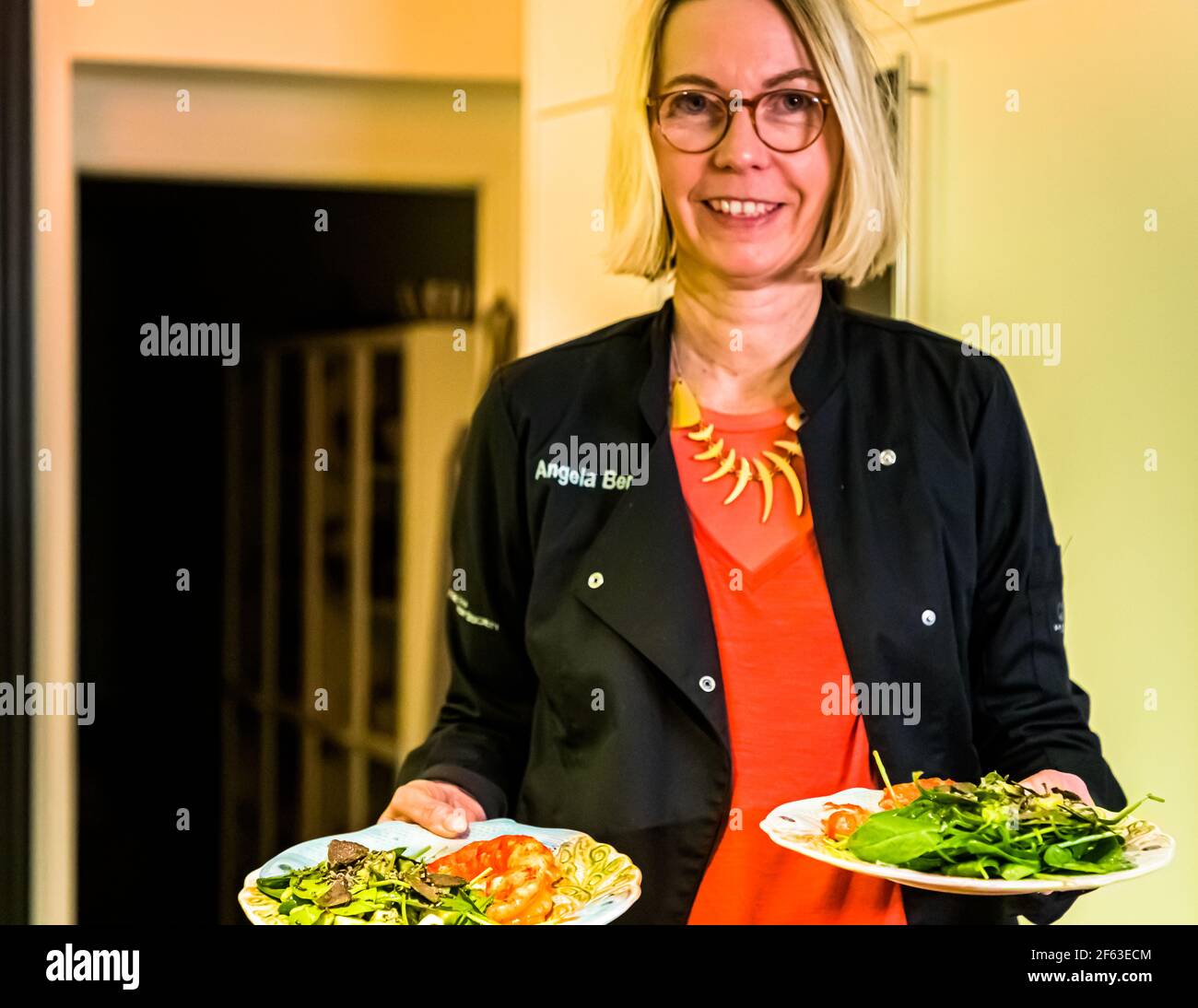 Online-Kochkurs mit dem Küchenchef Song Lee von Das Restaurant Nikkei Nine in Hamburg Stockfoto