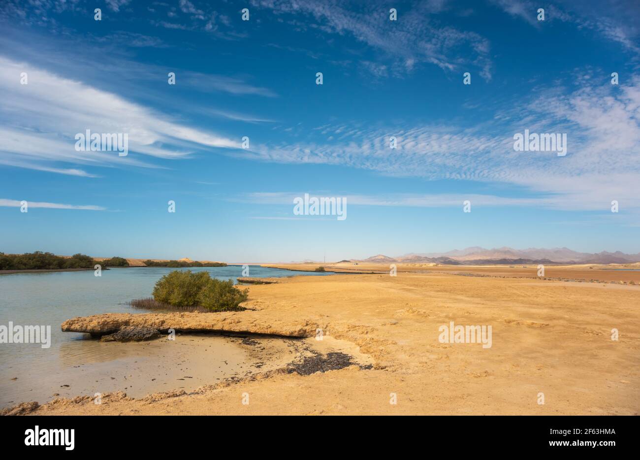Wüstenlandschaft des Nationalparks Ras Mohammed, Sinai, Ägypten Stockfoto