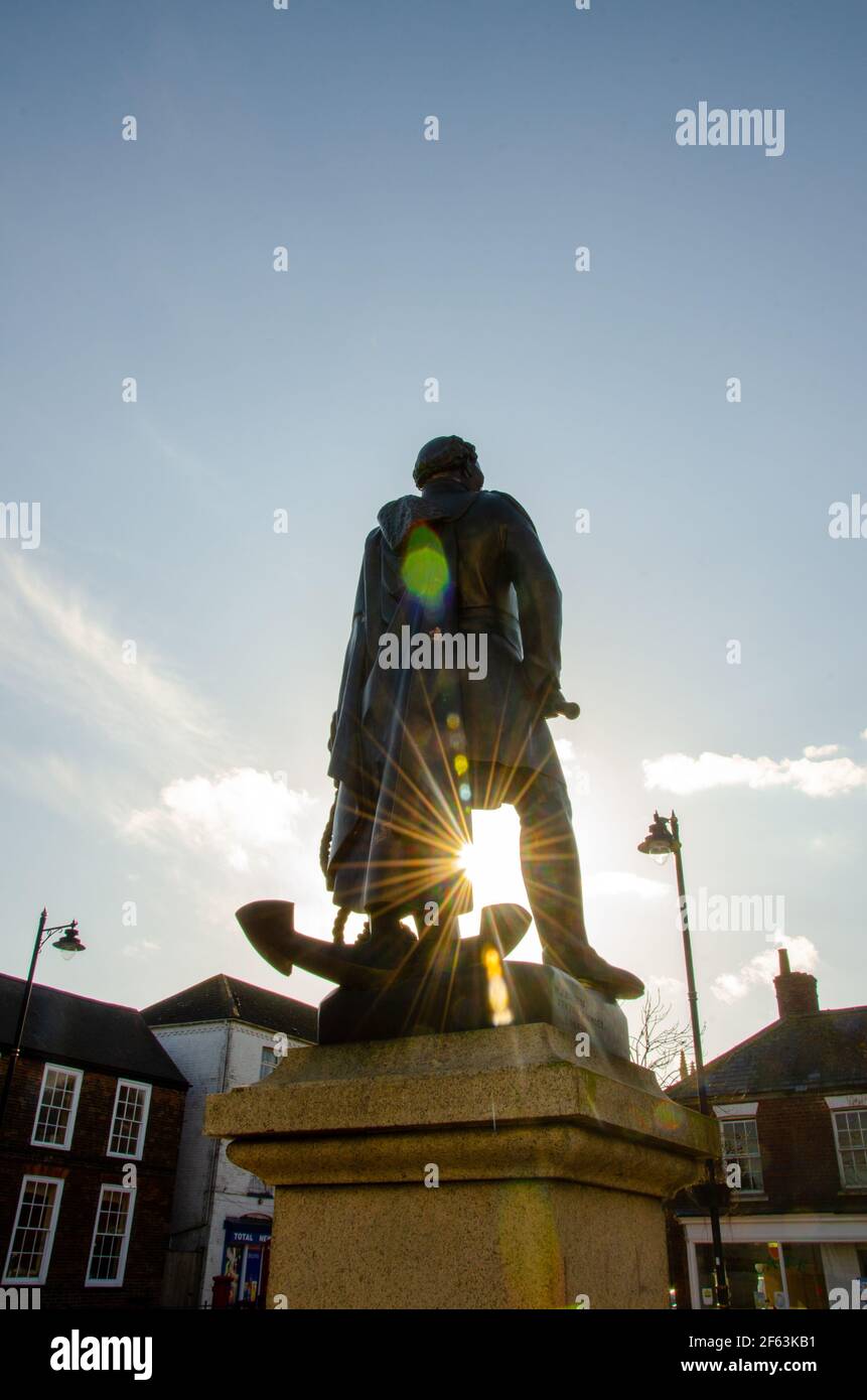 Statue von Sir John Franklin, Spilsby, Lincolnshire, England, Großbritannien Stockfoto