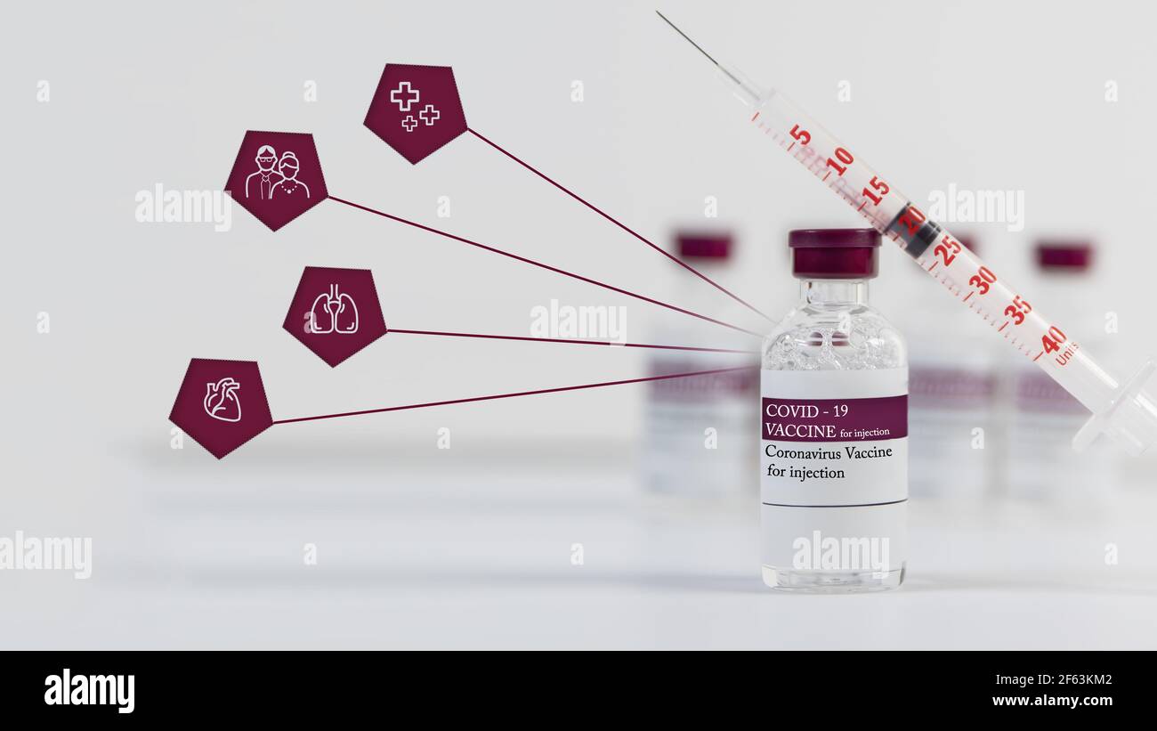 Symbol für Risikogruppen, das in der Corona-Epidemie als Infografik festgelegt wurde. Stockfoto
