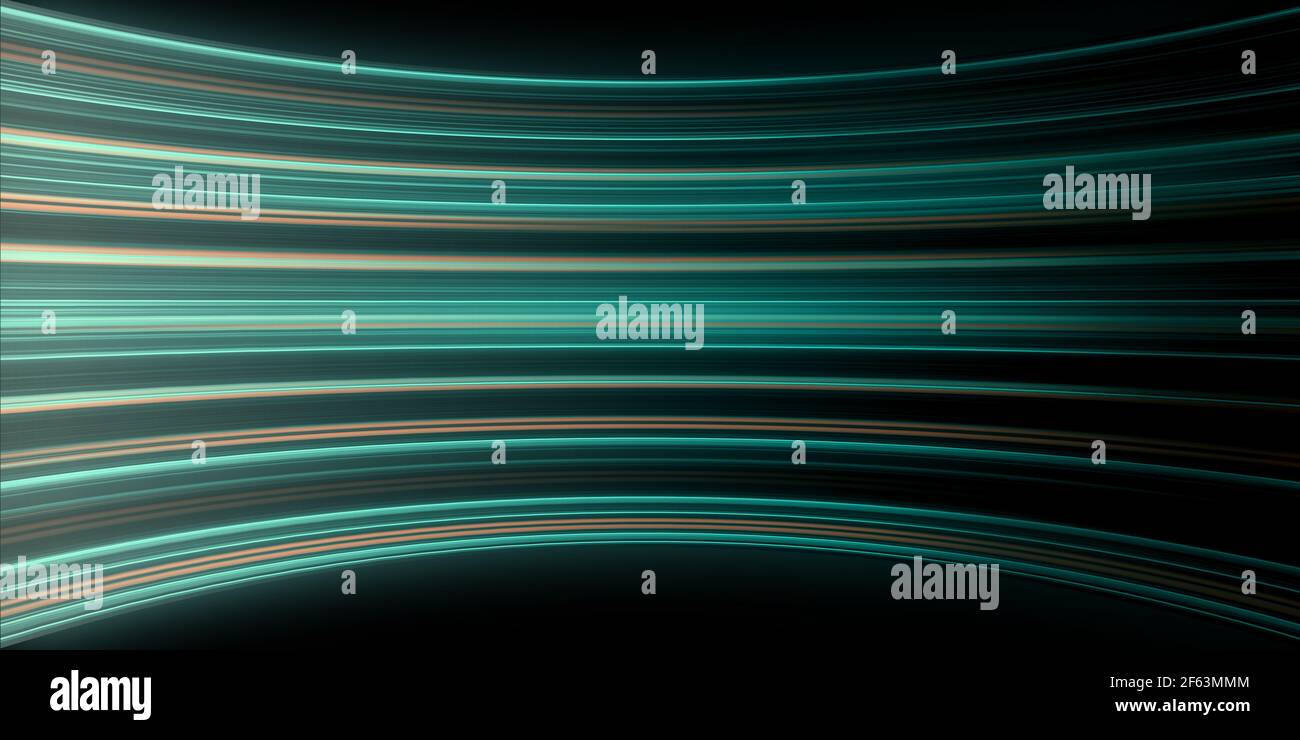 Bunte kreisförmige hellcyan und stark rote geometrische Geschwindigkeitslinie Abstract für Technologiehintergrund Stockfoto