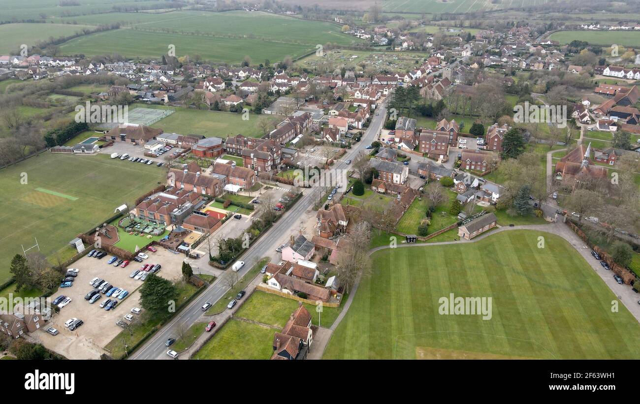 Felsted Dorf in Essex UK Aerial Stockfoto