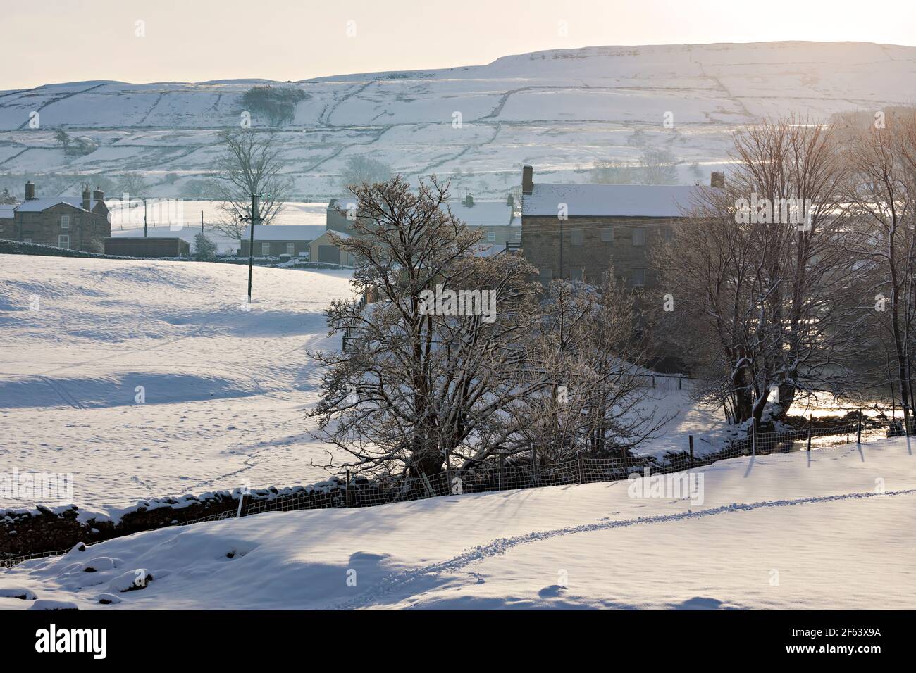 Gayle Mill and Wether Fell, Hawes, Wensleydale, Yorkshire Dales National Park Stockfoto