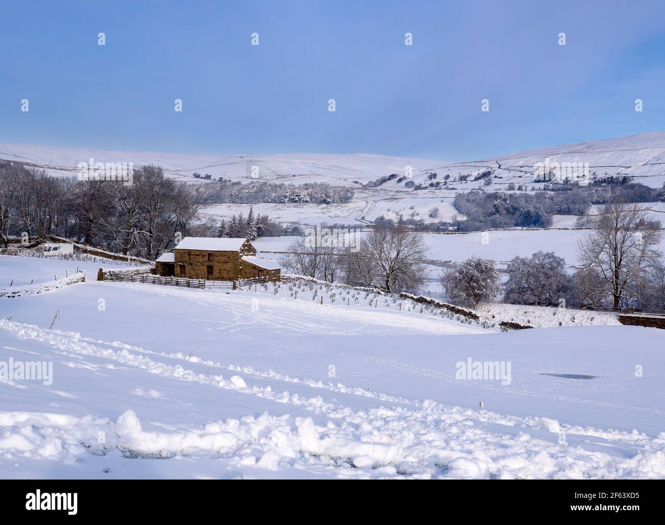 Winter in Hawes, Wensleydale, Yorkshire Dales National Park Stockfoto