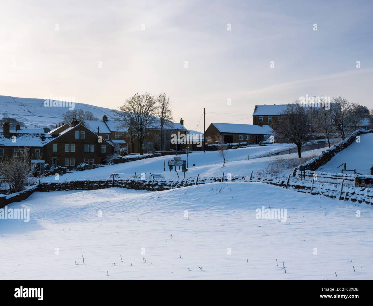 Winter in Hawes, Wensleydale, Yorkshire Dales National Park Stockfoto