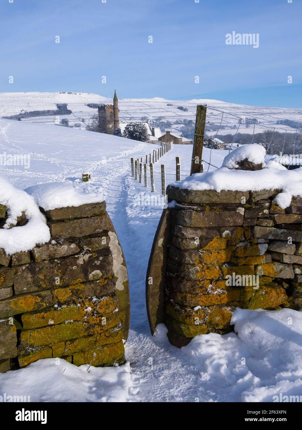Fußweg nach Hawes, Wensleydale, Yorkshire Dales National Park Stockfoto