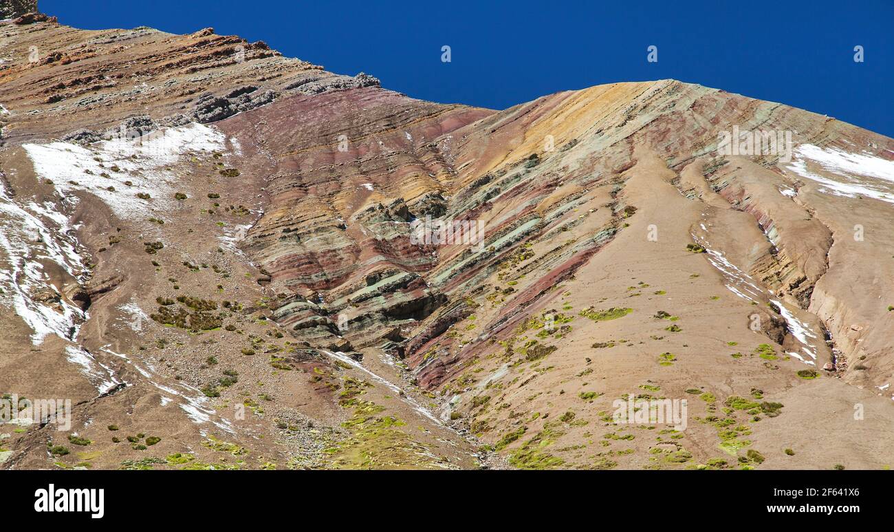 Rainbow Mountains oder Vinicunca Montana de Siete Colores, Cuzco Region in Peru, peruanische Anden Stockfoto