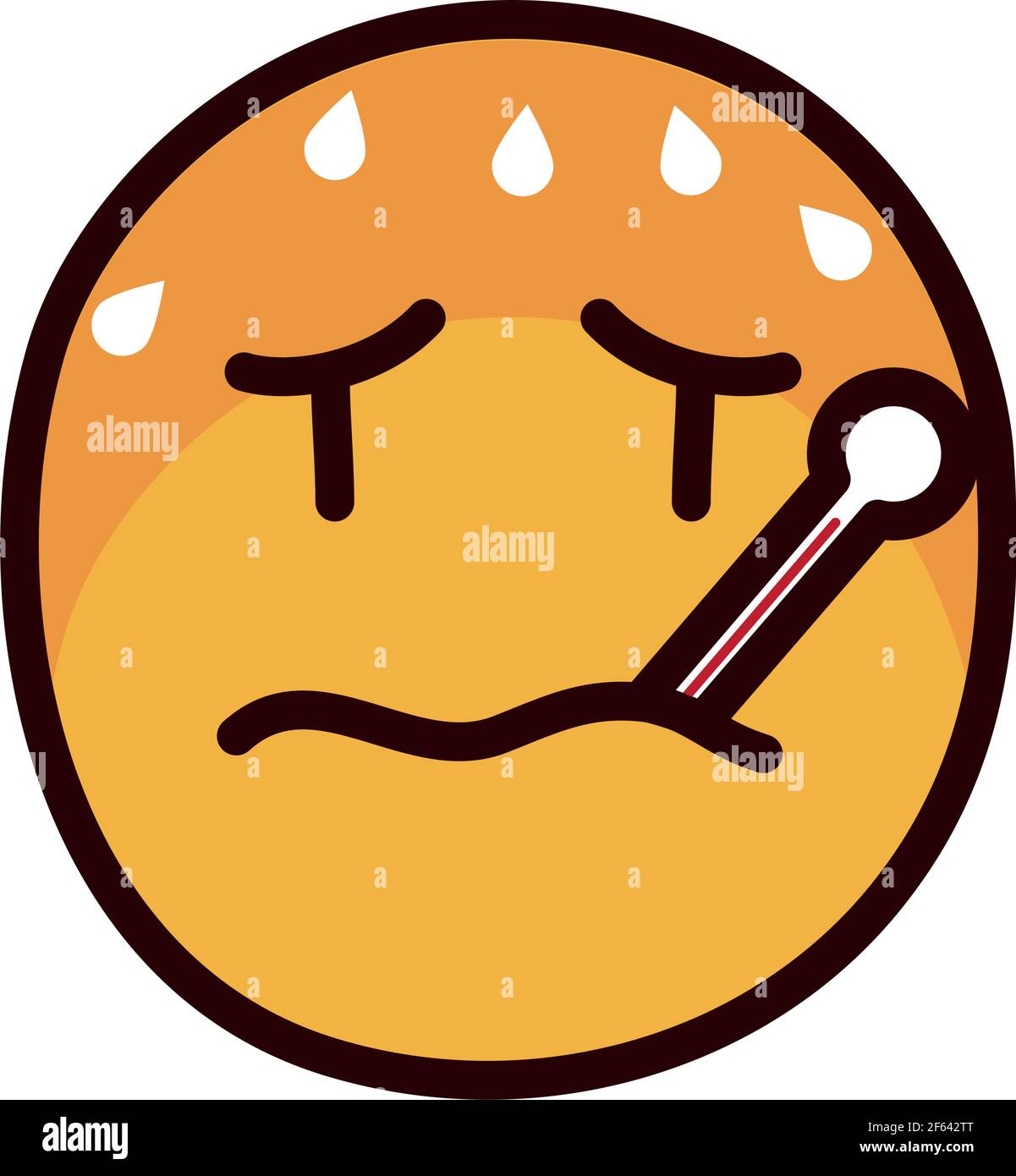 EmojiGesicht mit ThermometerSymbol Alamy