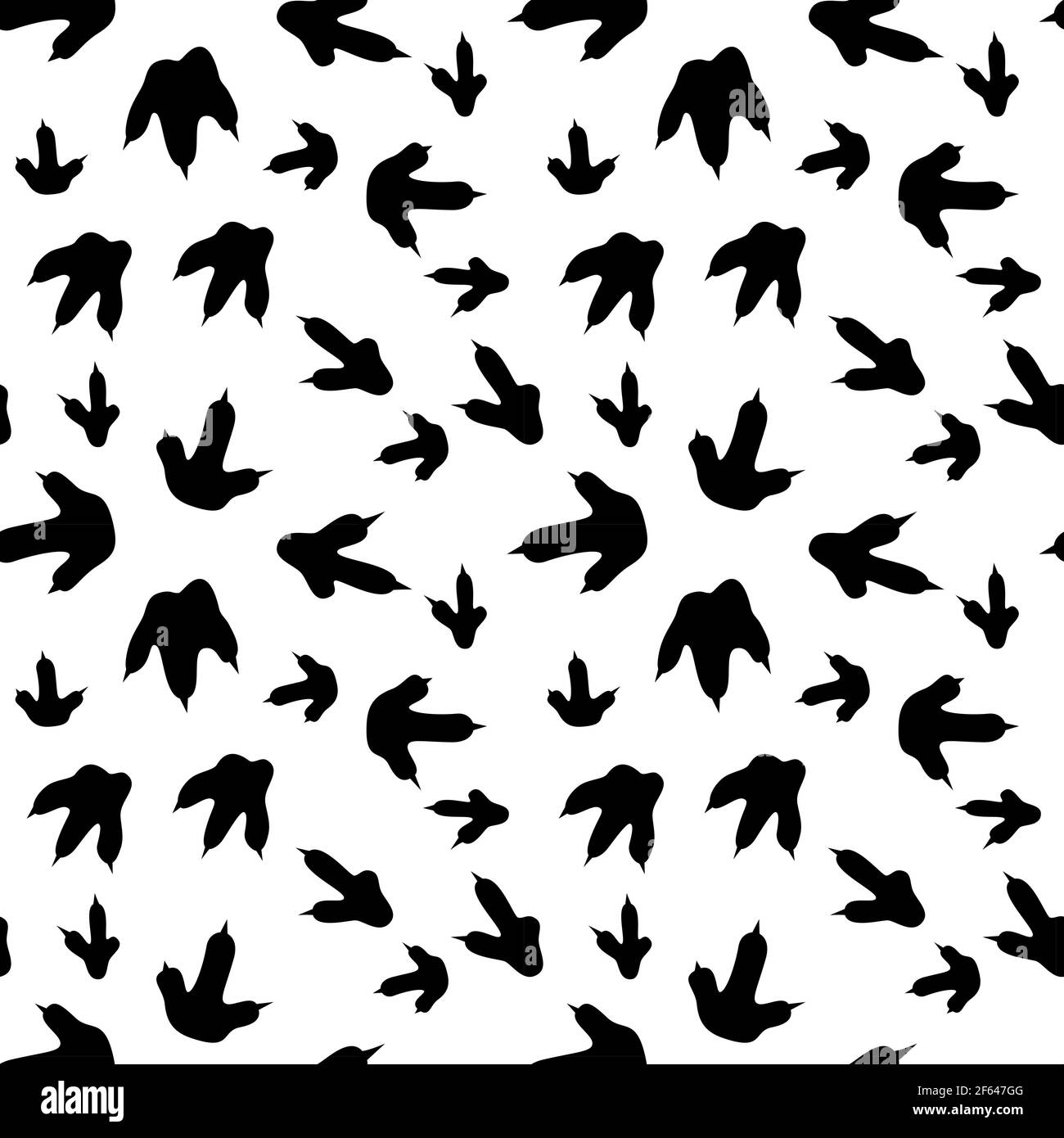 Dinosaurier Fußabdruck Spuren. Minimalistisches Nahtmuster. Hintergrund mit Pfote, Klaue Raubtier. Dinosaurier Fußabdruck Illustration perfekt für Textil-, Wrap-und Stock Vektor