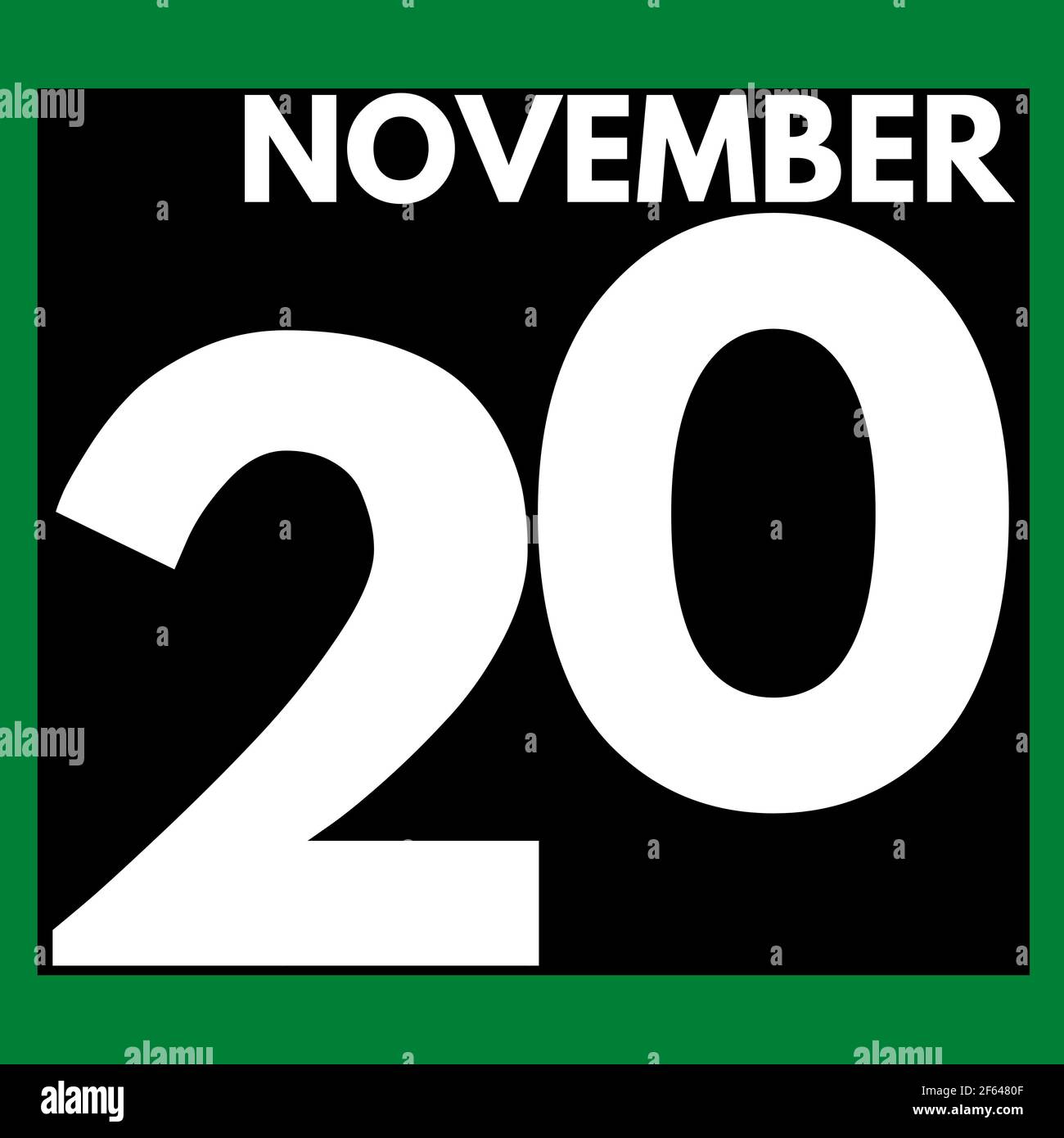 November 20 . Moderner Tageskalender Icon .date,day, month .calendar für den Monat November Stockfoto