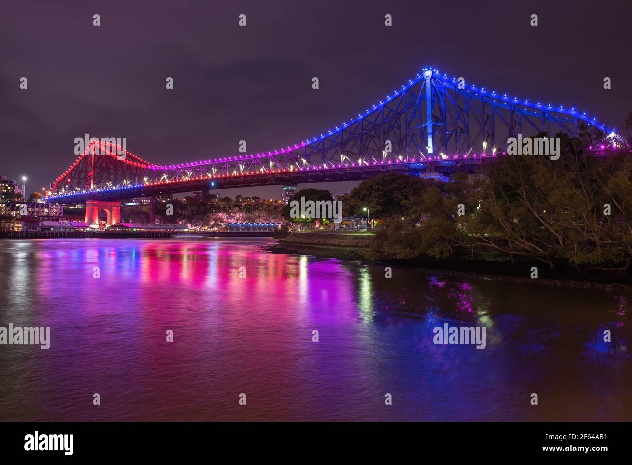 Die Story Bridge über den Brisbane River Stockfoto