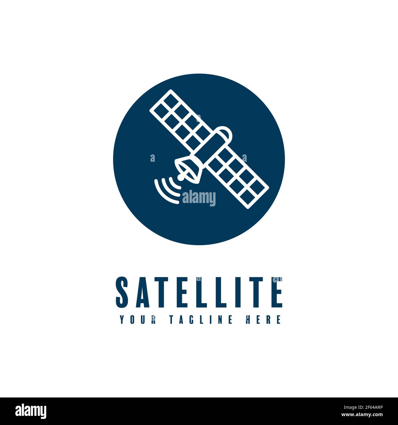 Satelliten Silhouette Vektor-Design, Satelliten-Logo isoliert auf weißem Hintergrund Stock Vektor