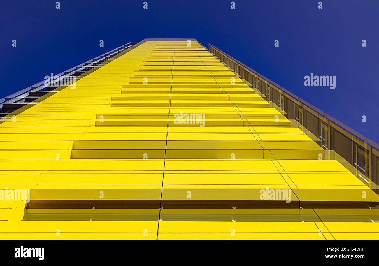 Die gelbe Fassade Stockfoto