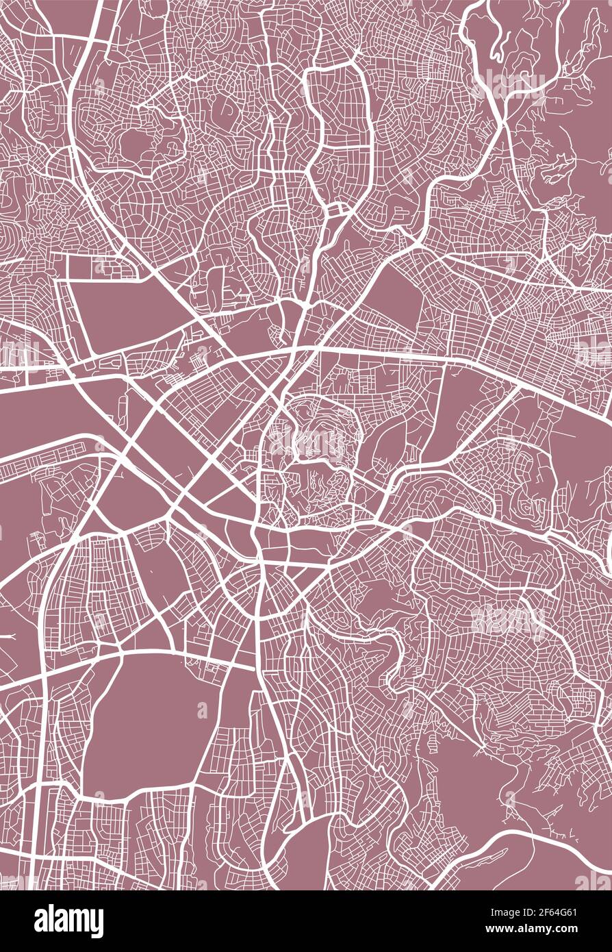 Vektor-Karte von Ankara, Türkei, Staat der Türkei. Abbildung des Straßenklasters. Ankara Kartenkunst Stock Vektor