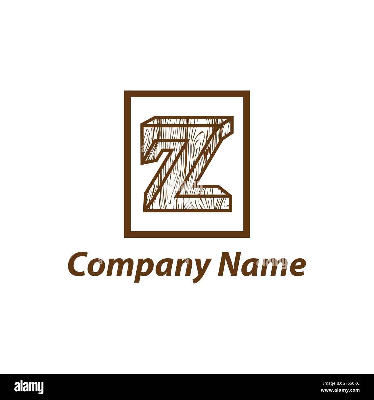 Buchstabe Z Logo Designvorlage. Holz Textur Logo, EPS 10 Stock Vektor
