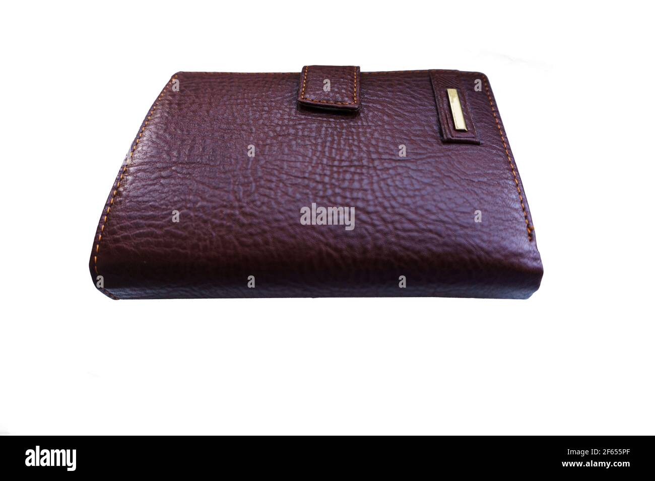Neue Männer braune Leder Geldbörse auf weißem Hintergrund isoliert Stockfoto