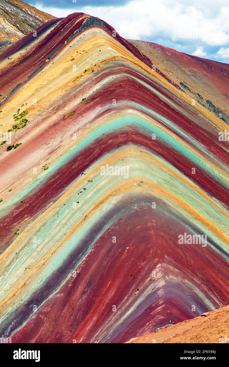 Rainbow Mountains oder Vinicunca Montana de Siete Colores, Cuzco Region in Peru, peruanische Anden Stockfoto