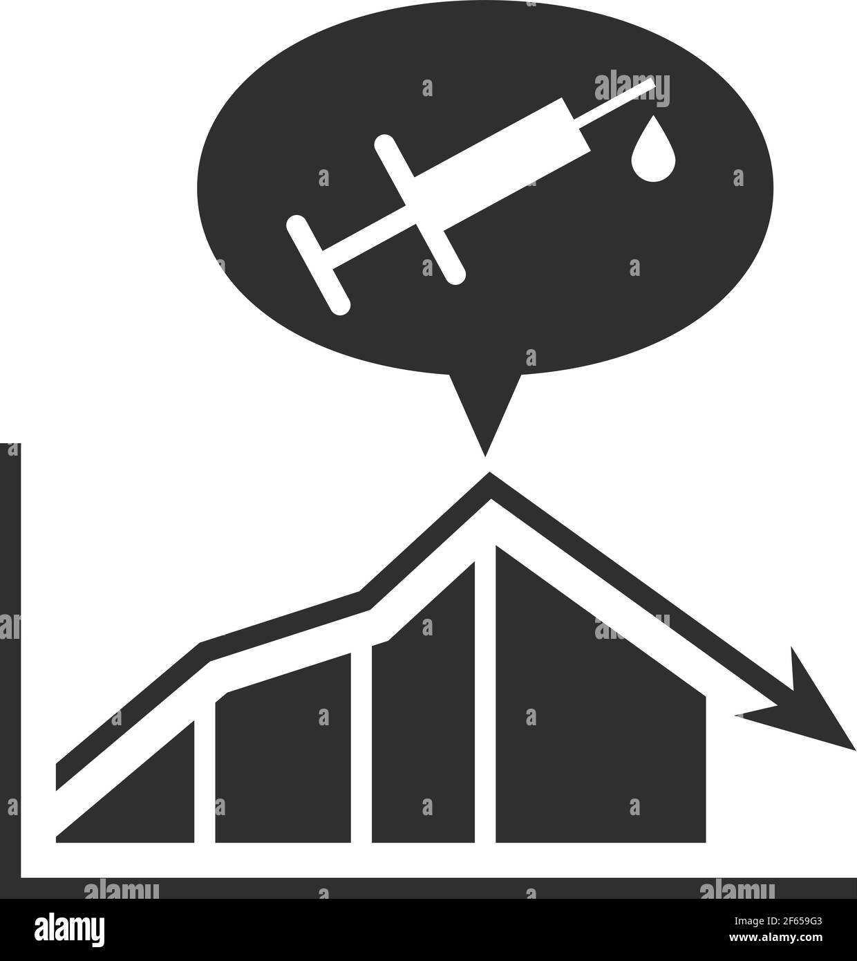 Symbol für das Konzept der Impfdatenkarte in Schwarz und Weiß. Vektorgrafik. Stock Vektor