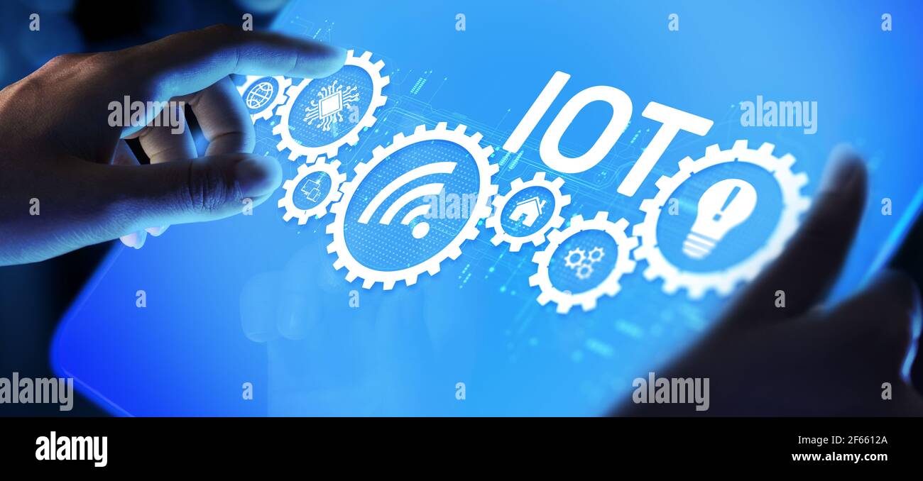 IOT Internet of Things Digitale Transformation Disruption Informations- und Kommunikationstechnologie Konzept. Stockfoto