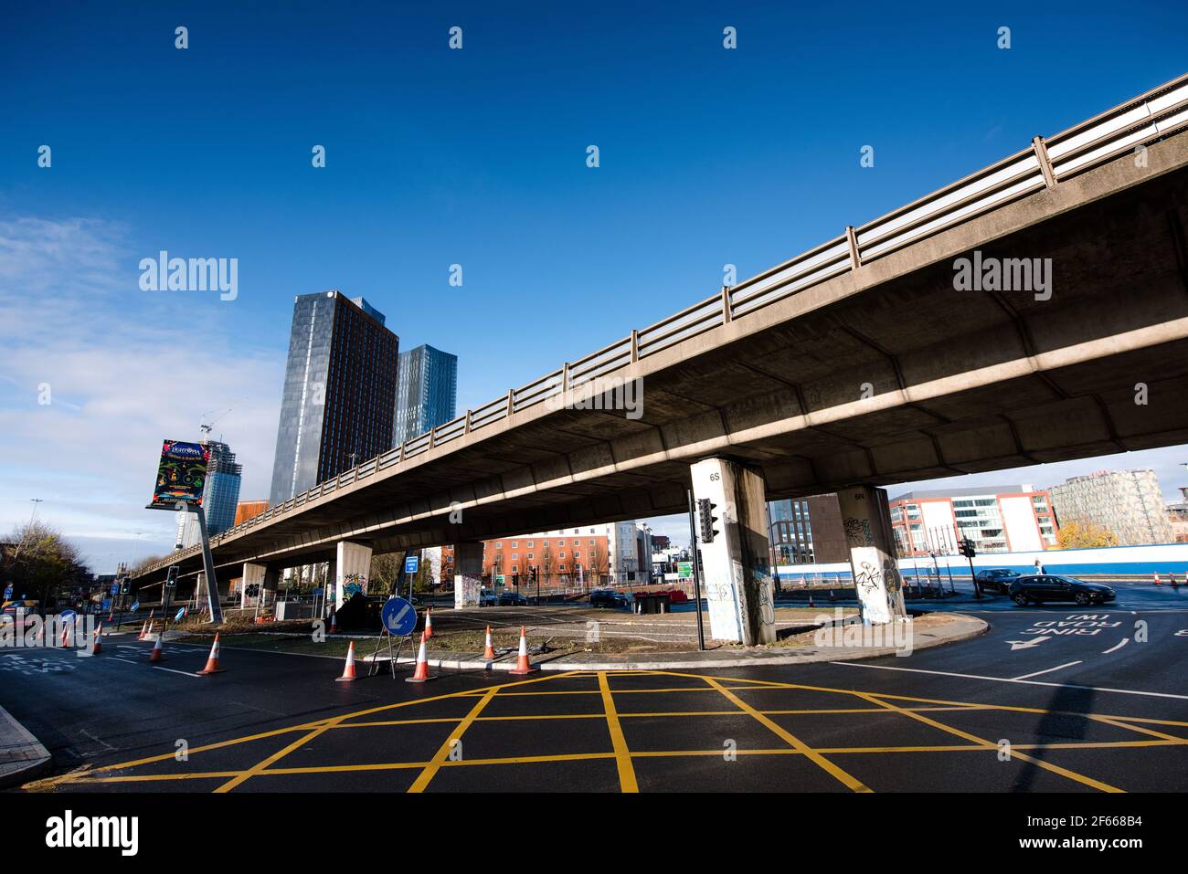 The Mancunian Way, Manchester. Stockfoto