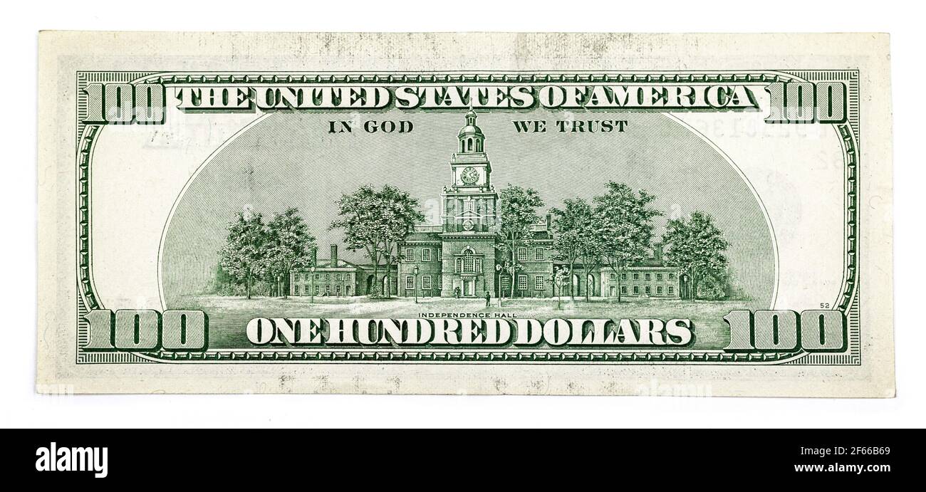 100 Dollar Bill Back Stockfotos und -bilder Kaufen - Alamy