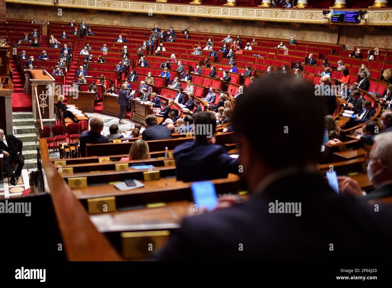 Paris, Frankreich. März 2021, 30th. Paris: Wöchentliche Fragestunde an die Regierung bei der französischen Nationalversammlung in Paris, Franc am 30. März 2021. (Foto: Lionel Urman/Sipa USA) Quelle: SIPA USA/Alamy Live News Stockfoto